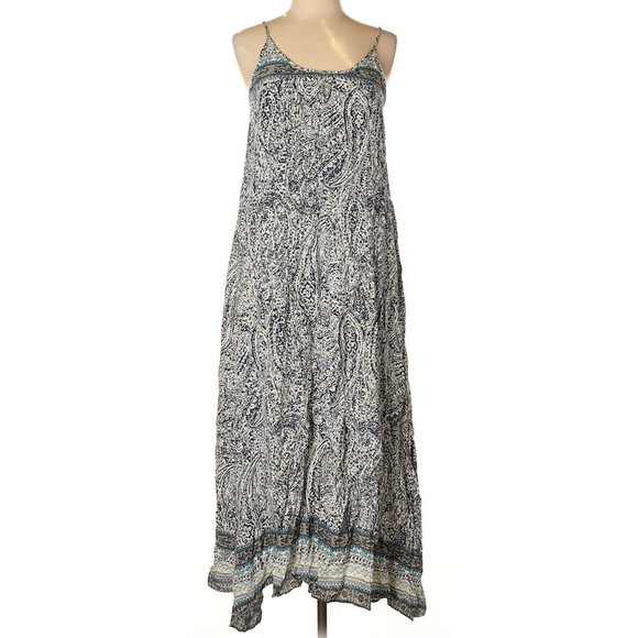 TOBI Navy Blue Paisley Print Boho Maxi Dress NWOT - Picture 1 of 3